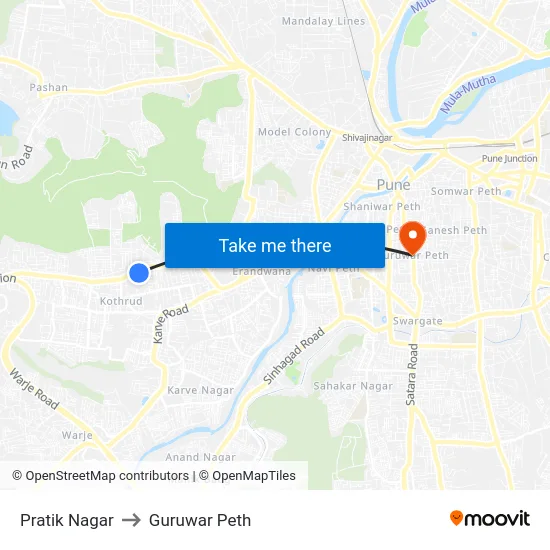 Pratik Nagar to Guruwar Peth map