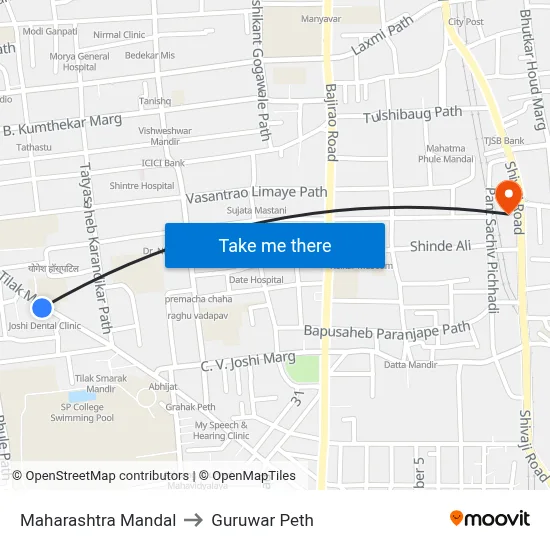 Maharashtra Mandal to Guruwar Peth map