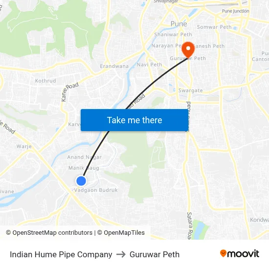 Indian Hume Pipe Company to Guruwar Peth map