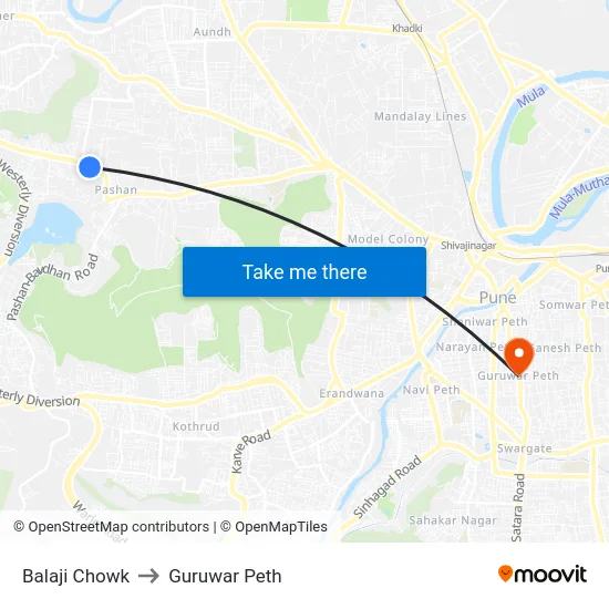 Balaji Chowk to Guruwar Peth map