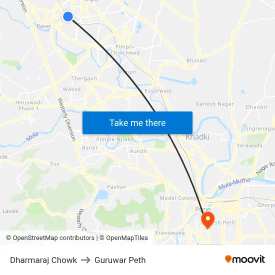 Dharmaraj Chowk to Guruwar Peth map