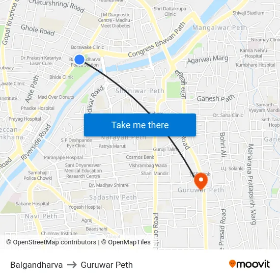 Balgandharva to Guruwar Peth map