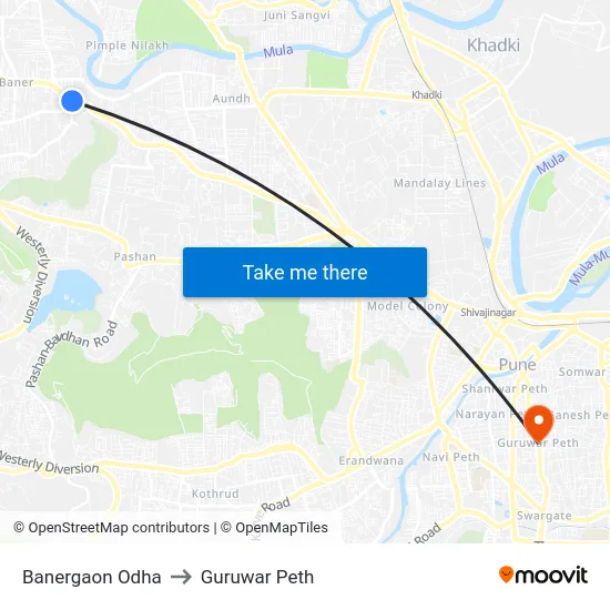 Banergaon Odha to Guruwar Peth map