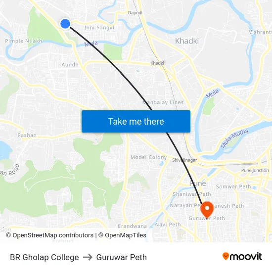 BR Gholap College to Guruwar Peth map