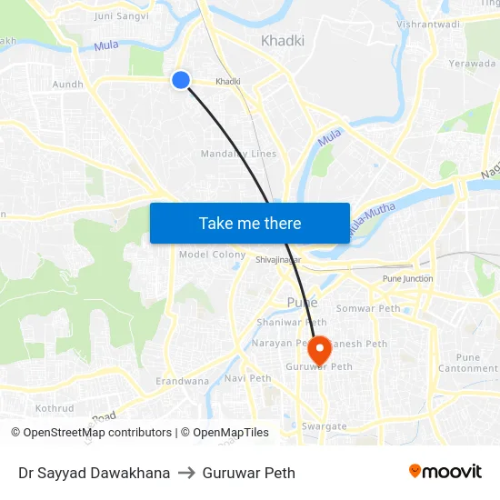 Dr Sayyad Dawakhana to Guruwar Peth map
