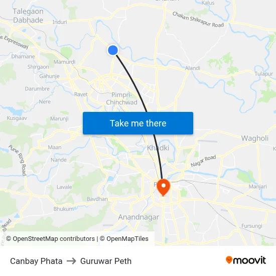 Canbay Phata to Guruwar Peth map