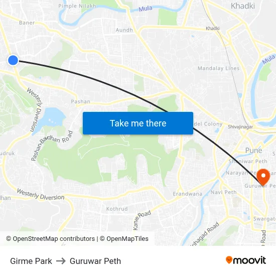 Girme Park to Guruwar Peth map