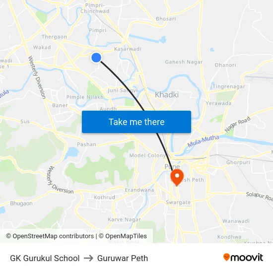 GK Gurukul School to Guruwar Peth map