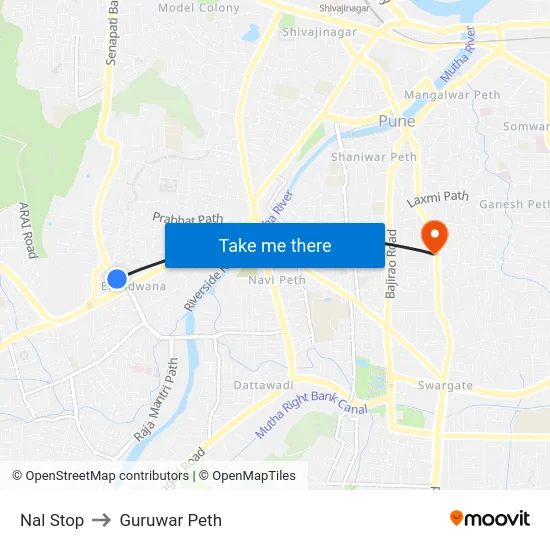 Nal Stop to Guruwar Peth map