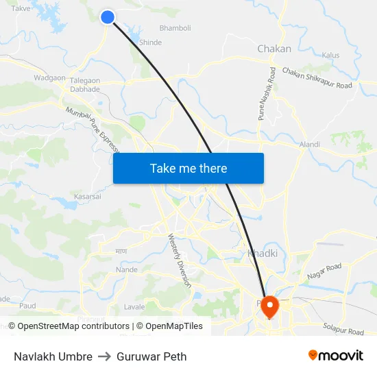 Navlakh Umbre to Guruwar Peth map