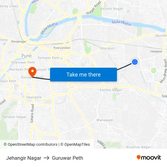 Jehangir Nagar to Guruwar Peth map