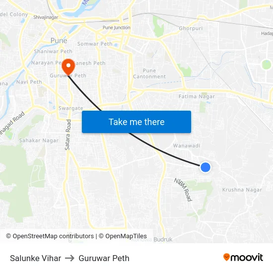 Salunke Vihar to Guruwar Peth map