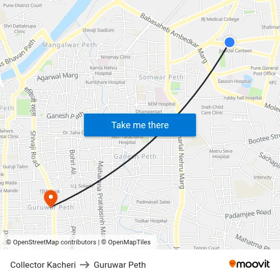 Collector Kacheri to Guruwar Peth map