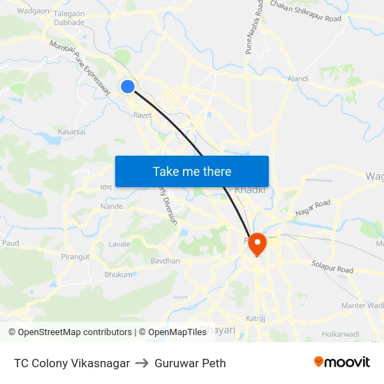 TC Colony Vikasnagar to Guruwar Peth map