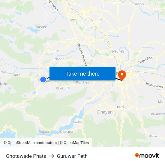 Ghotawade Phata to Guruwar Peth map