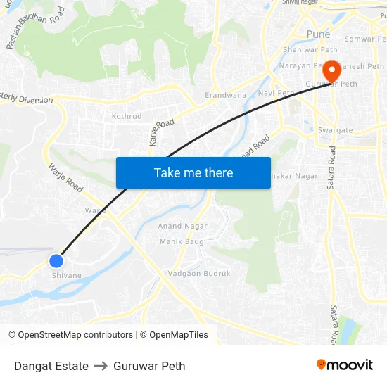Dangat Estate to Guruwar Peth map