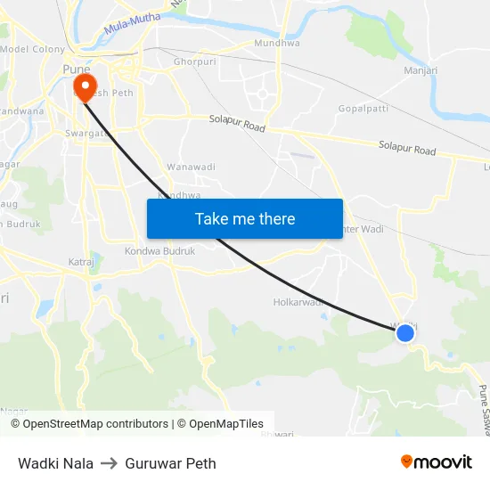 Wadki Nala to Guruwar Peth map