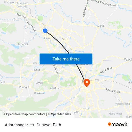 Adarshnagar to Guruwar Peth map