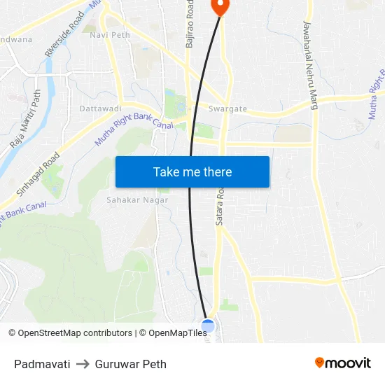 Padmavati to Guruwar Peth map