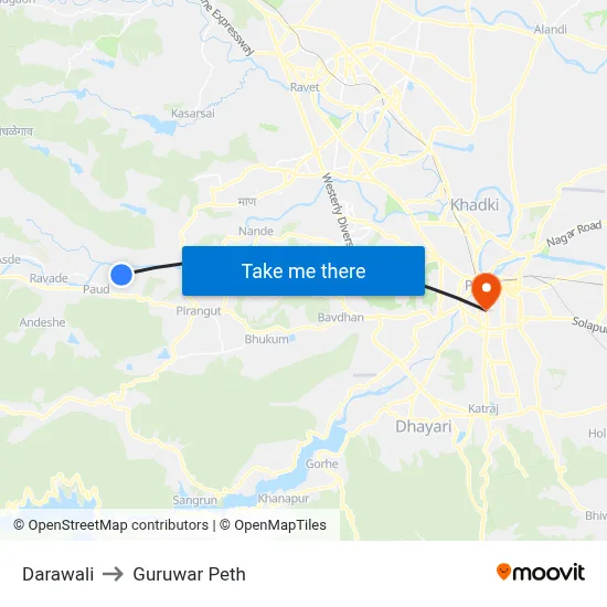 Darawali to Guruwar Peth map