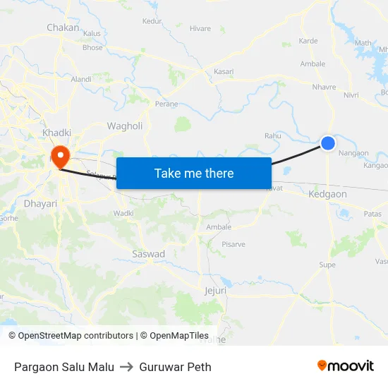 Pargaon Salu Malu to Guruwar Peth map