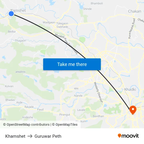 Khamshet to Guruwar Peth map