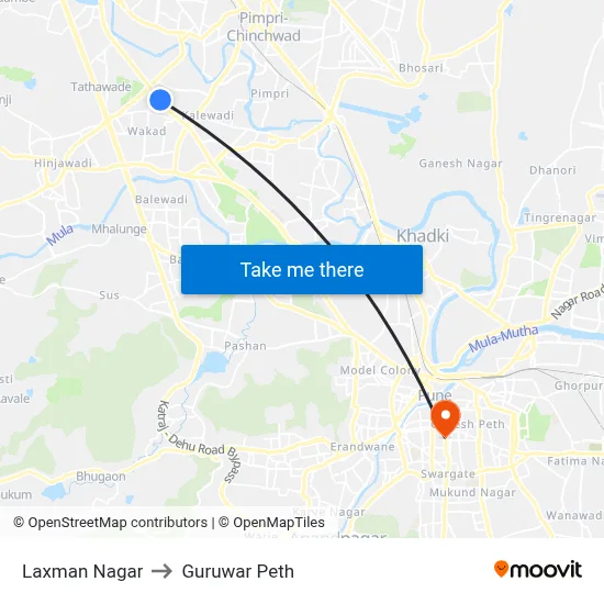 Laxman Nagar to Guruwar Peth map