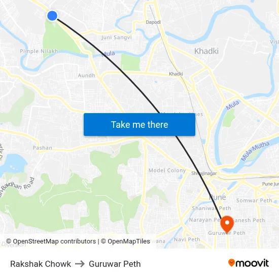 Rakshak Chowk to Guruwar Peth map