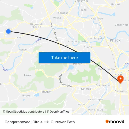 Gangaramwadi Circle to Guruwar Peth map