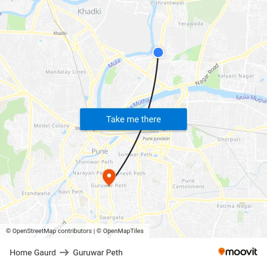 Home Gaurd to Guruwar Peth map