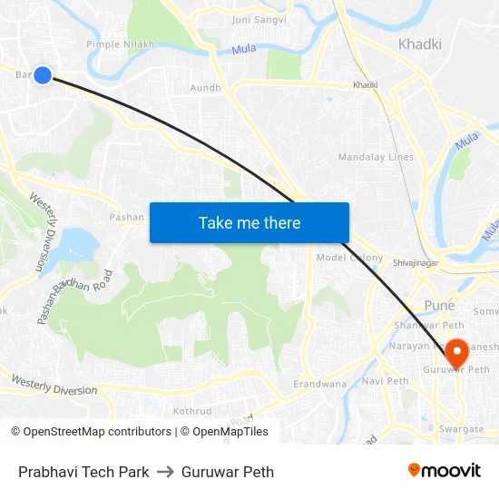 Prabhavi Tech Park to Guruwar Peth map
