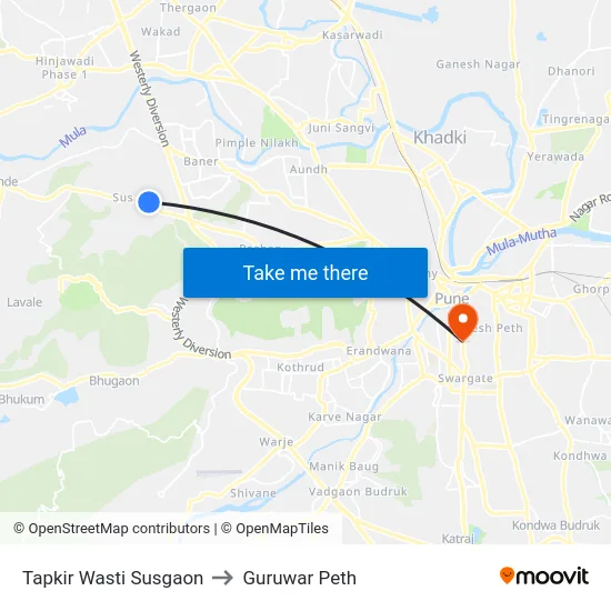 Tapkir Wasti Susgaon to Guruwar Peth map