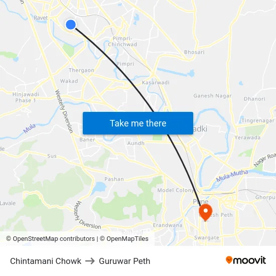 Chintamani Chowk to Guruwar Peth map
