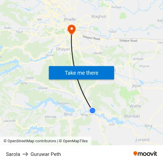 Sarola to Guruwar Peth map
