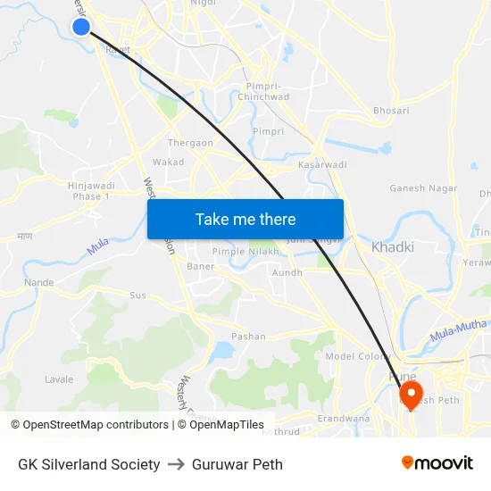 GK Silverland Society to Guruwar Peth map