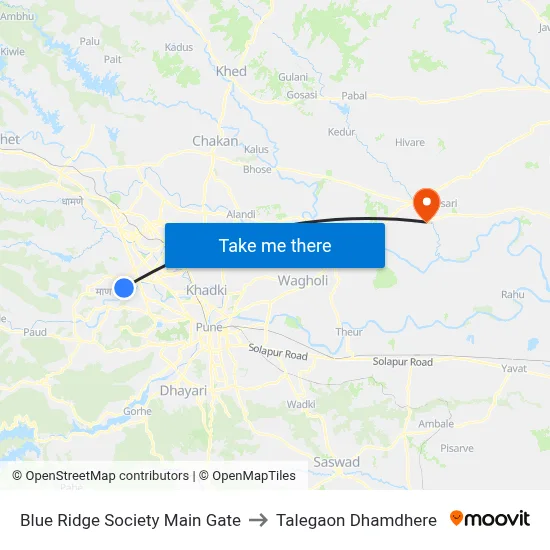 Blue Ridge Society Main Gate to Talegaon Dhamdhere map