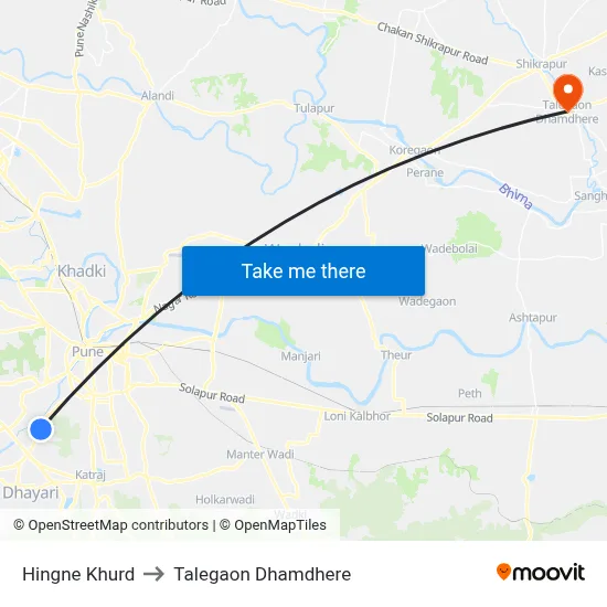 Hingne Khurd to Talegaon Dhamdhere map