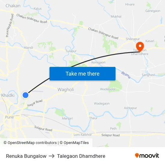Renuka Bungalow to Talegaon Dhamdhere map