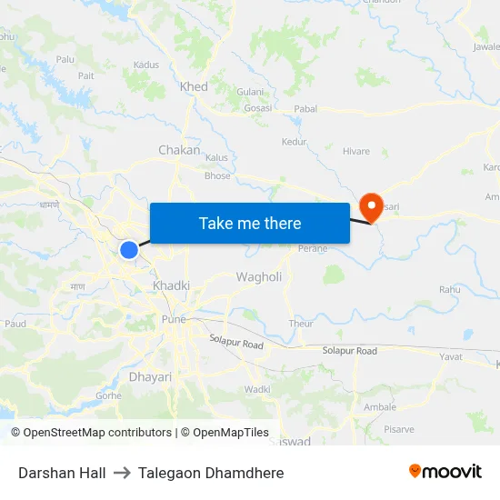 Darshan Hall to Talegaon Dhamdhere map