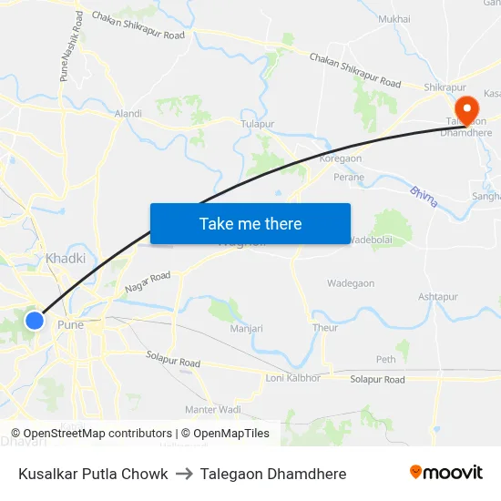 Kusalkar Putla Chowk to Talegaon Dhamdhere map
