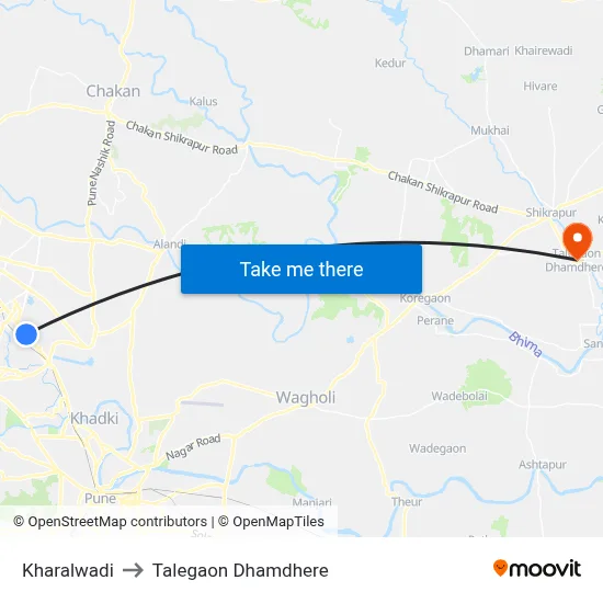 Kharalwadi to Talegaon Dhamdhere map