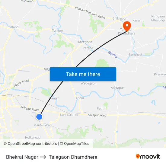 Bhekrai Nagar to Talegaon Dhamdhere map