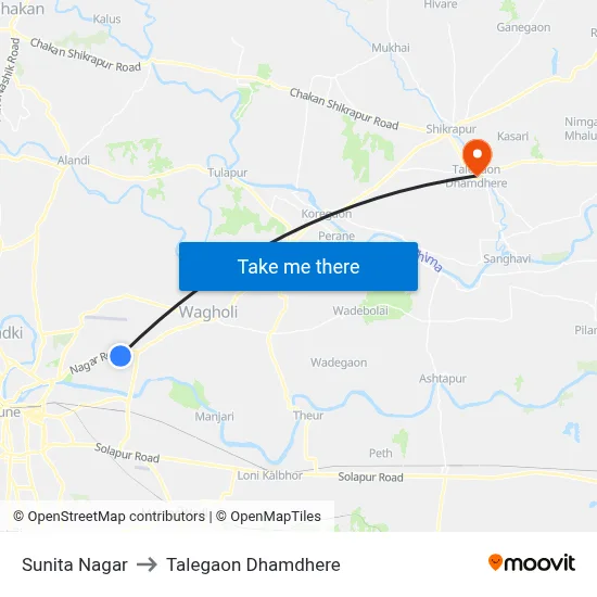 Sunita Nagar to Talegaon Dhamdhere map