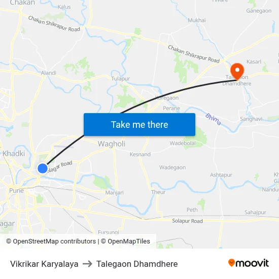 Vikrikar Karyalaya to Talegaon Dhamdhere map