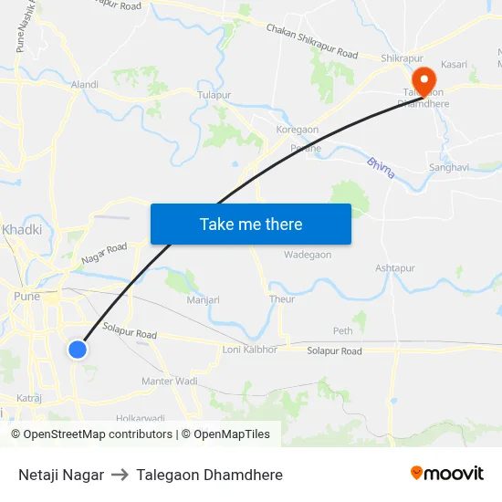 Netaji Nagar to Talegaon Dhamdhere map