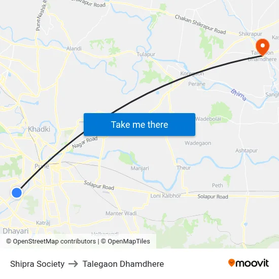 Shipra Society to Talegaon Dhamdhere map