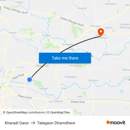 Kharadi Gaon to Talegaon Dhamdhere map