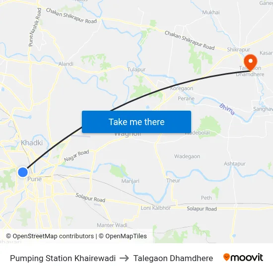 Pumping Station Khairewadi to Talegaon Dhamdhere map