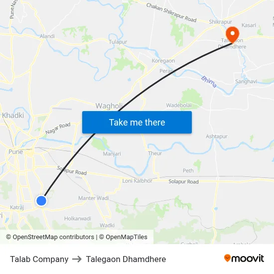 Talab Company to Talegaon Dhamdhere map
