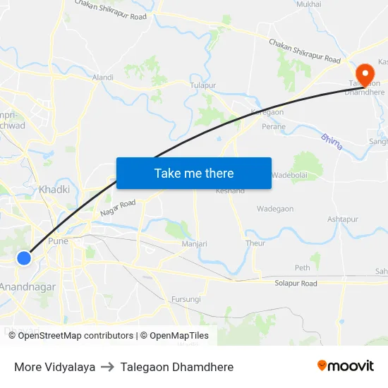 More Vidyalaya to Talegaon Dhamdhere map